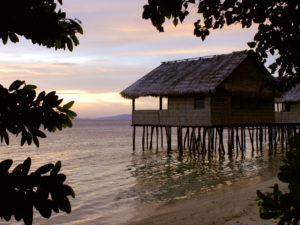 Papua Paradise Bungalow sunset